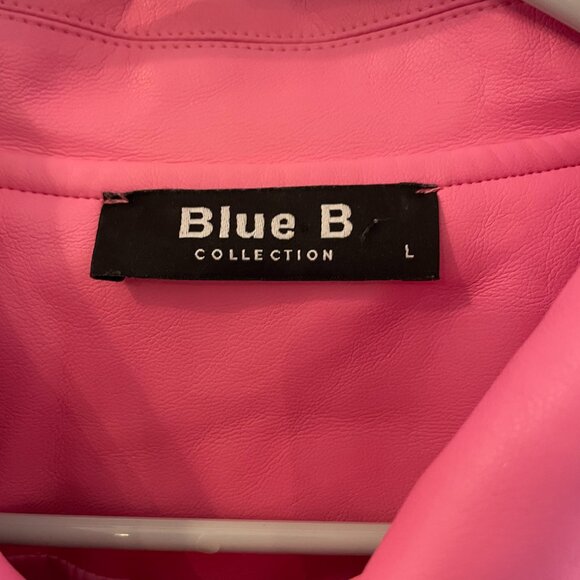 Pink Leather Jacket with Cropped Design and Fringe Detail - Picture 3 of 4